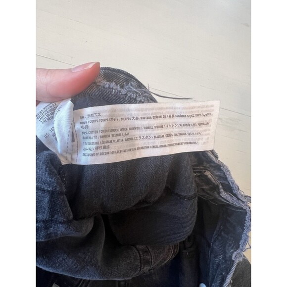 Abercrombie & Fitch Womans 30/10R The Dad High Rise Black Distressed Denim Jeans - Picture 4 of 6